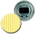 2 1/4" Diameter Round PVC Bottle Opener w/ 3D Lenticular Images - Yellow/White Stripe (Blank)